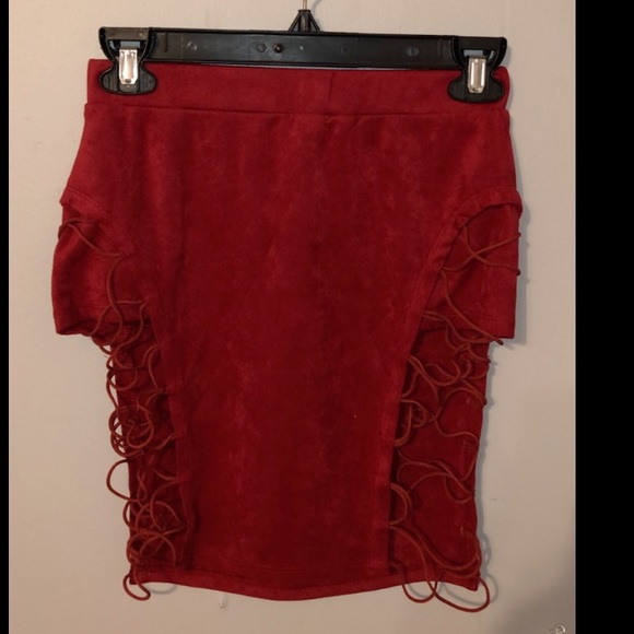 Fashion Nova Dresses & Skirts - Red slit Skirt